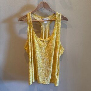 Athleta Yellow Print Racerback Flowy Tank, 2X